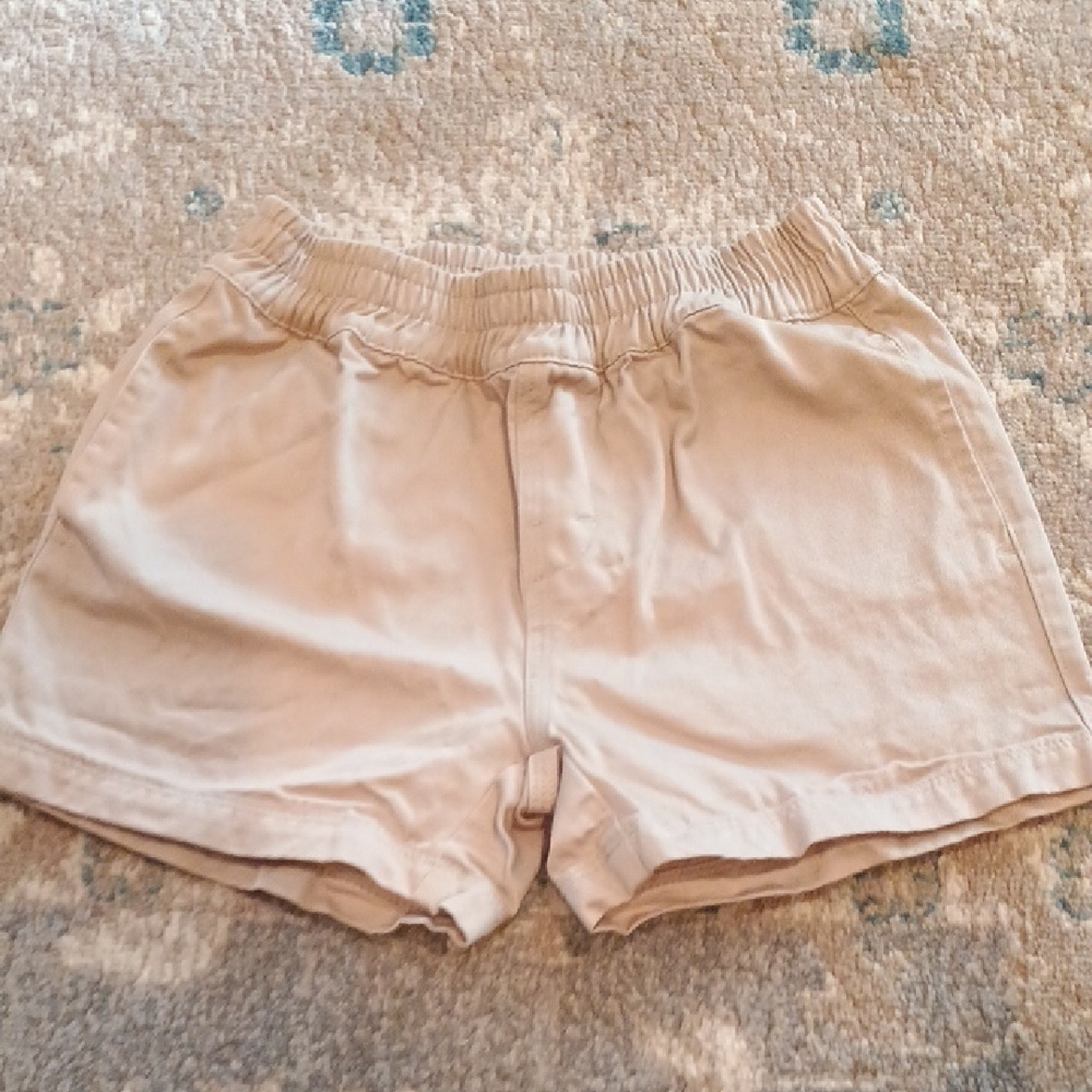 The Beaufort Bonnet Company Tan Elastic Waist Shorts